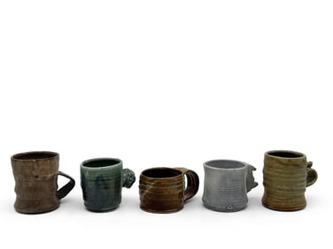 Five Studio Pottery Mugs