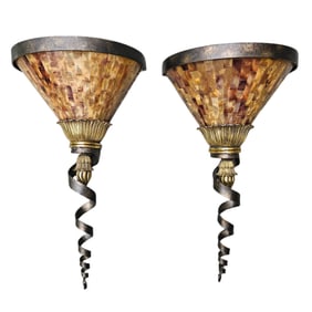 Pair of Maitland Smith Twisted Sconces