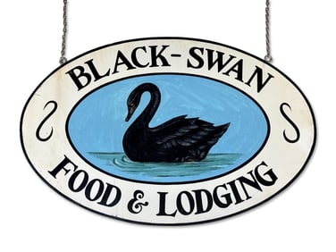 Wood Advertising Sign: Black Swan Lodging
