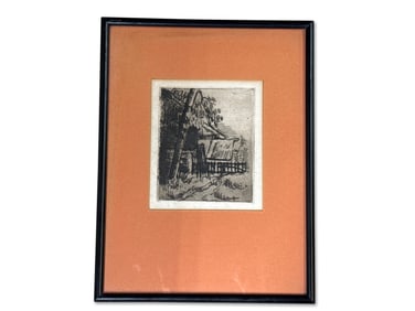 Paul Cezanne Etching: Landscape in Auvers