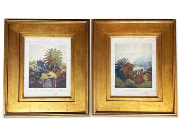 Two Nicolette Jelen Etchings: Garden & New Mountain