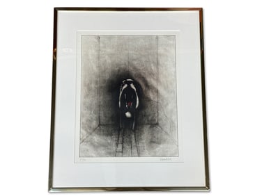 Paul Wunderlich Lithograph: Selbst Mit Fisch