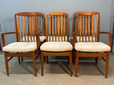 Six Benny Linden Danish Modern Teak Dining Chairs