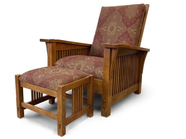 Stickley Oak Morris Chair & Ottoman