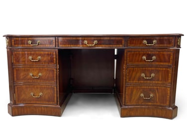 Maitland Smith (Attrib.) Leather-Top Partner's Desk
