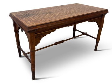 Mixed-Wood Parquetry Inlaid Occasional Table