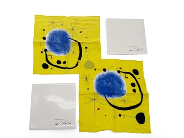 Two Joan Miro Foundation Silk Scarves