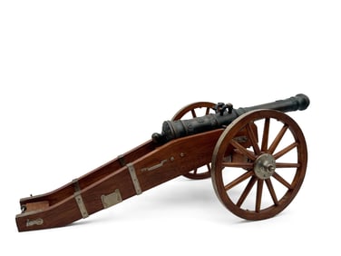 Continental Brass and Wood Model Cannon