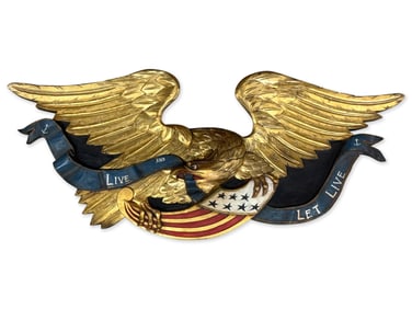 Bellamy-style Carved & Painted Patriotic Eagle