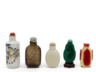 Five Chinese Snuff Bottles