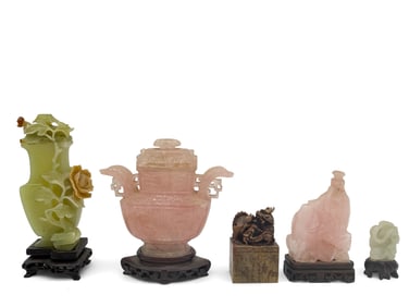 Five Chinese Hardstone Articles