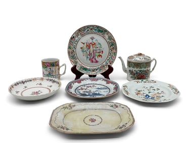 Seven Pieces of Chinese Export Porcelain