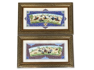 Two Miniature Persian Hunt Scenes