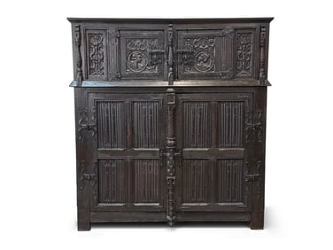 Jacobean Carved Oak Court Cupboard