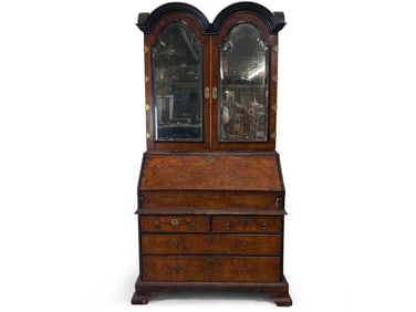 Queen Anne Burl Walnut Secretary Desk