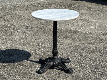 Marble-Top Cast Iron Garden Table
