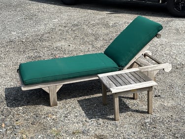Kinglsey Bate Teak Chaise Lounge and Side Table