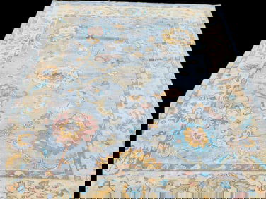 Turkish Wool Multi-Colored Carpet, 7ft 10in x 10ft
