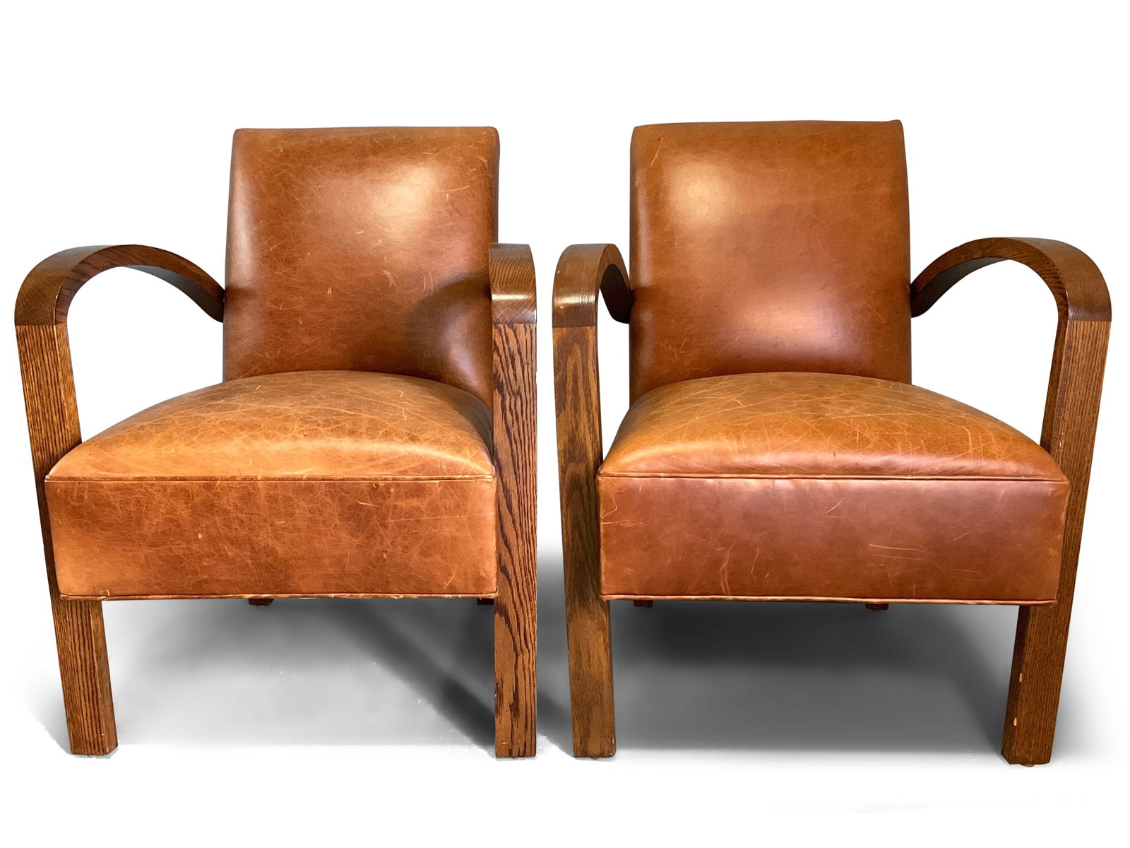 Pair of Art Deco-style Leather Armchairs (1 of 4)