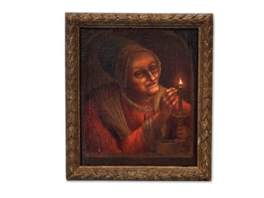 Oil/Canvas: Woman with Candle