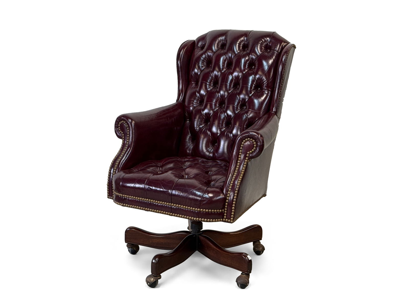Hancock & Moore Burgundy Leather Office Chair (1 of 7)