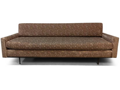 Rare Florence Knoll Daybed Model 702 Sofa: A rare Florence Knoll Daybed Model 702 midcentury sofa with an iron frame and geometric upholstery. 30-1/2in tall x 83in wide x 30-1/2in deep. | You have additional shipping options! Philadelphia Metr