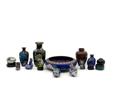 15-piece Japanese Cloisonné Grouping