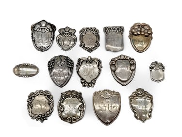 14 Victorian Silver Monogram Plaques