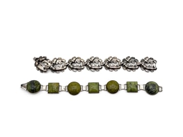 Two Modernist Silver Link Bracelets