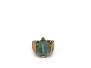 14K Yellow Gold and Aquamarine Ring