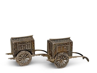 Japanese Sterling Wagon Salt & Pepper Shakers