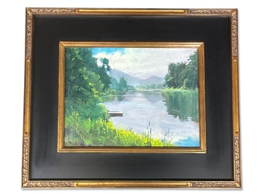 Jenay Elder Oil/Linen Panel: Umpqua Morning