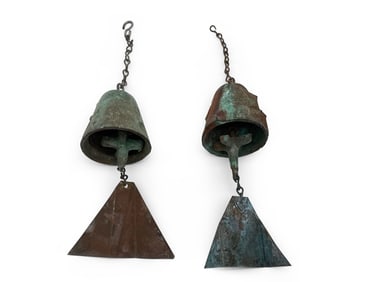 Two Paolo Soleri Bronze Windbells