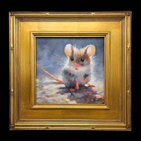 Gilt-Framed Oil/Board: Mouse