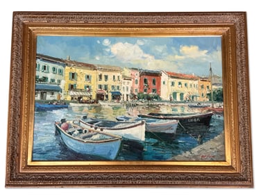 Matt Thomas. Oil/Canvas: Harbor Scene