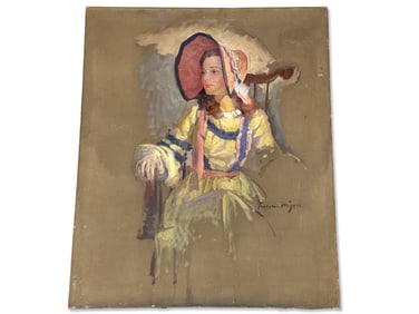 Frederic Mizen. Oil/Canvas: Seated Woman
