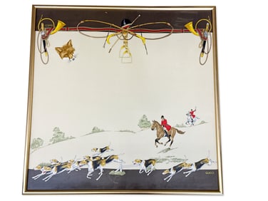 Framed Gucci Equestrian Silk Scarf