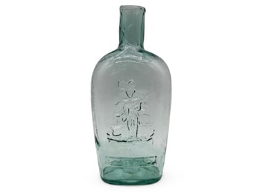 American Soldier and Dancer Pictorial Flask