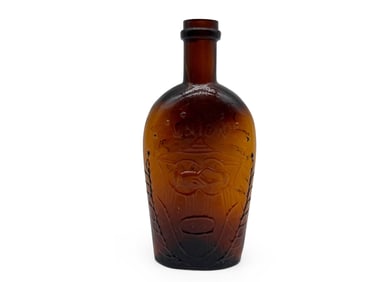 Clasped Hands Eagle Pictorial Historical Flask