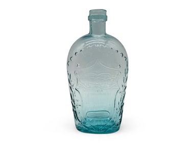 American Union Shield and Clasped Hands Flask