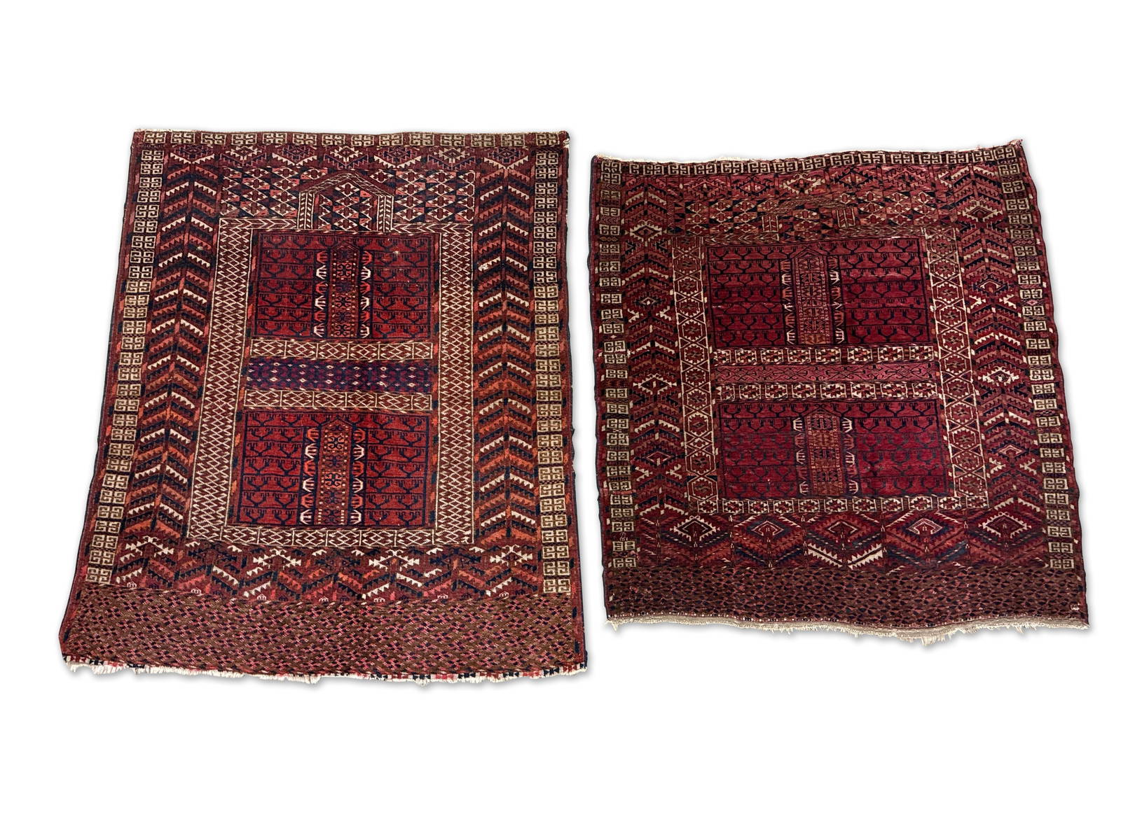 Two Tekke Turkoman Prayer Rugs