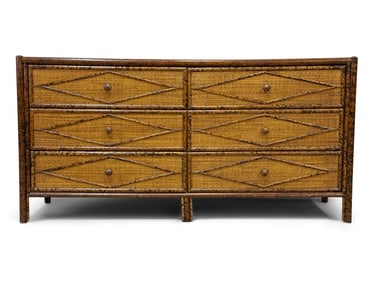 Decorator Faux Bamboo Double Dresser