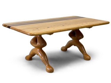Artisan Sculptural Mixed-Wood Dining Table