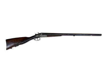 19th C. Double-Barrel Percussion Shotgun