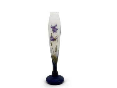 Daum Nancy Violet Cameo Glass Vase