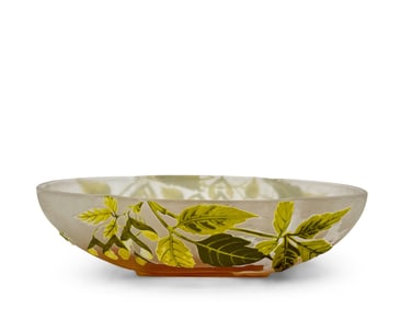 Cameo Glass Double Overlay Quatre-Lobe Bowl