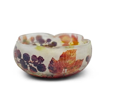 Daum Nancy Blackberry Cameo Glass Bowl