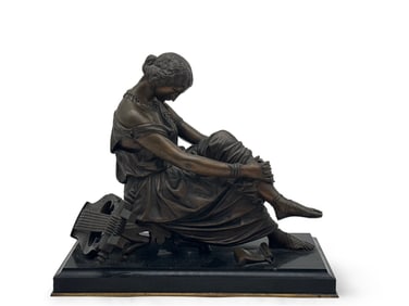 After Jean Jacques Pradier Bronze Seated Sappho