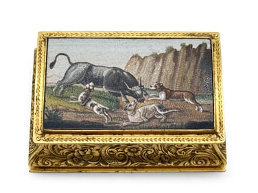 Italian 19th C. Grand Tour Micromosaic Snuff Box