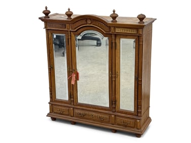 Miniature French Mirrored Armoire/Cabinet